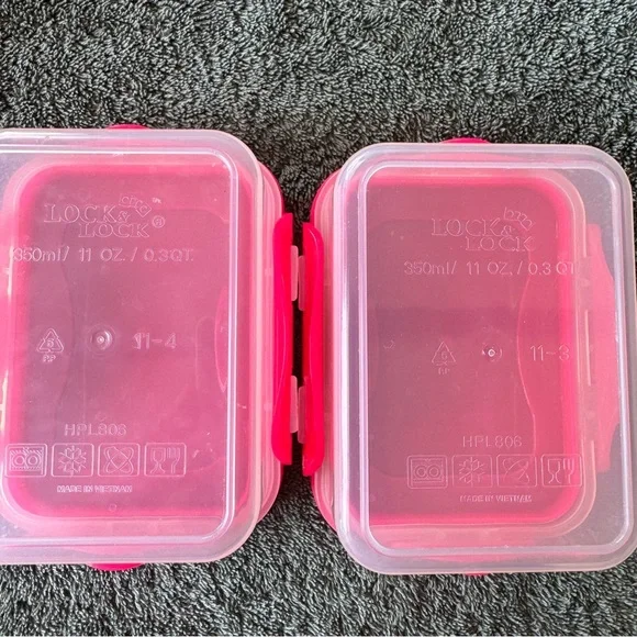 Lock & Lock Pink Food Storage Container Set of 11 - Picture 10 of 14